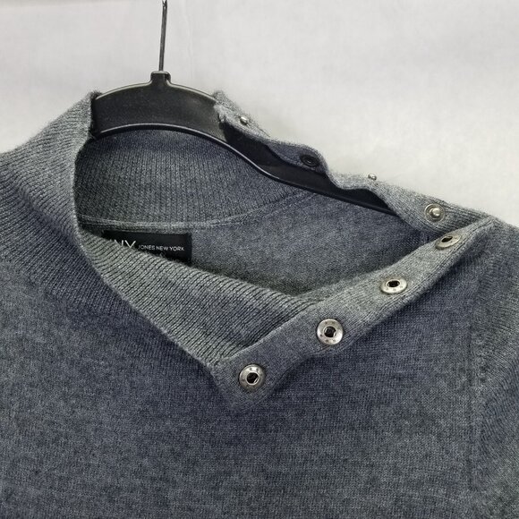 Jones New York JNY Tunic Sweater Women's M Mock Neck Merino Wool Long Sleeve - Picture 3 of 13